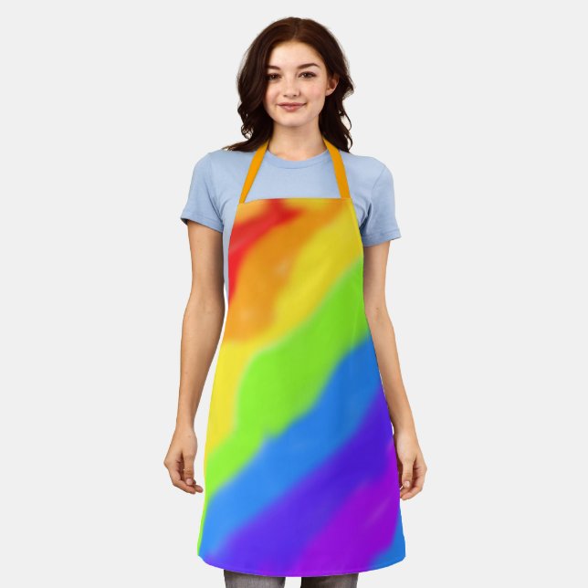Beautiful Abstract Rainbow Design - Apron (Worn)