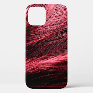 Beautiful abstract red feathers on dark background iPhone 12 case