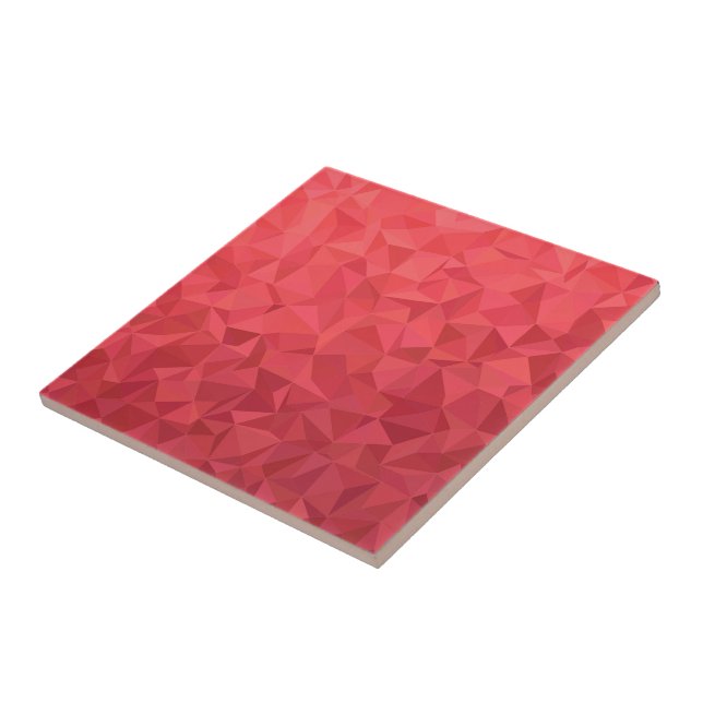 Beautiful Abstract Red Triagles - Art Tile (Side)