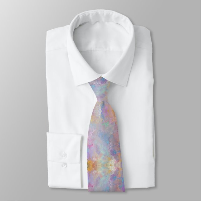 Beautiful Abstract Splatter Watercolor background Tie (Tied)