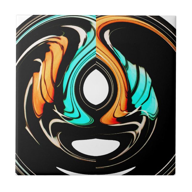 Beautiful Abstract Swirls Art Print Tile (Front)