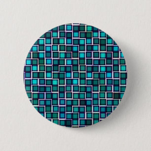Beautiful Abstract Tile Pattern in Blue 6 Cm Round Badge