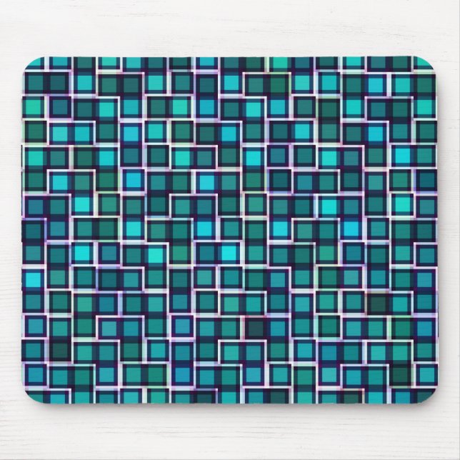 Beautiful Abstract Tile Pattern in Blue Mouse Pad (Front)