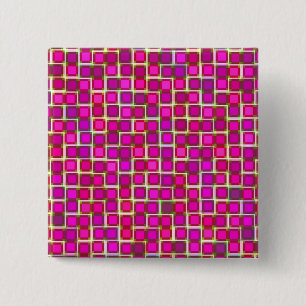 Beautiful Abstract Tile Pattern in Pink 15 Cm Square Badge