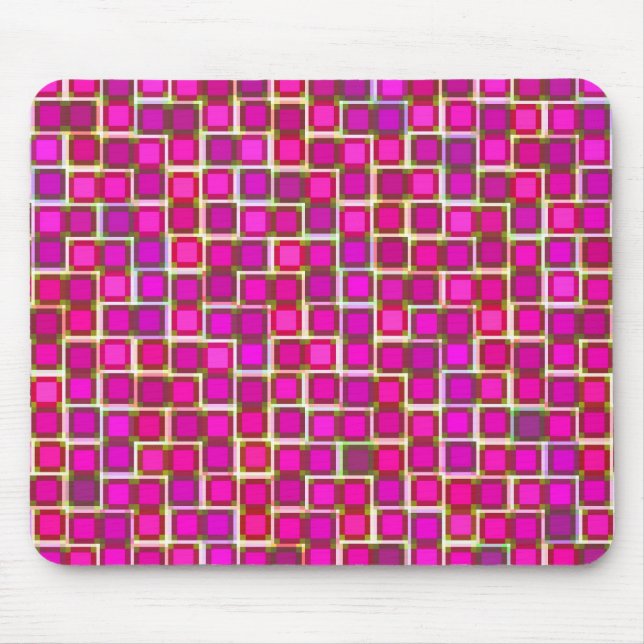 Beautiful Abstract Tile Pattern in Pink Mouse Pad (Front)