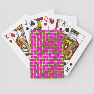 Beautiful Abstract Tile Pattern in Pink Playing Cards
