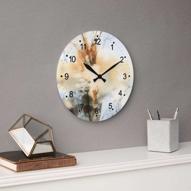 Beautiful Abstract Watercolor Painting  Large Cloc Clock (Office)