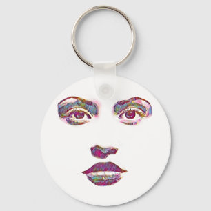 beautiful abstract womans face makeup beauty art key ring