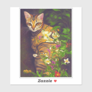 Beautiful Abyssinian Cat in a Midnight Garden