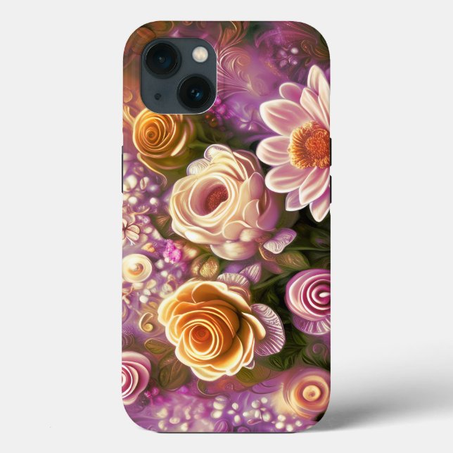 Beautiful Acrylic Flower Pattern Case-Mate iPhone Case (Back)