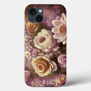 Beautiful Acrylic Flower Pattern Case-Mate iPhone 13 Case