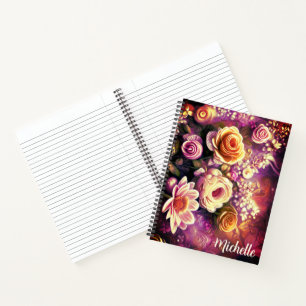 Beautiful Acrylic Flower Pattern Notebook