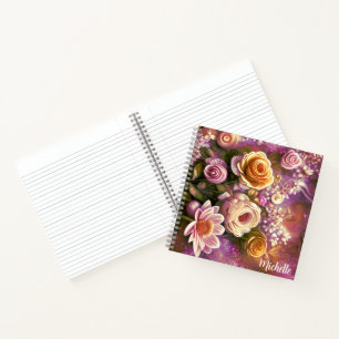 Beautiful Acrylic Flower Pattern Notebook