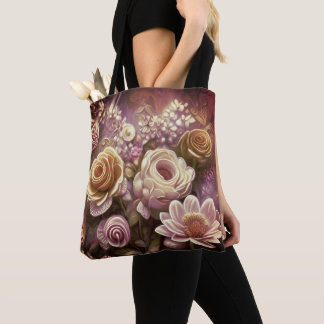 Beautiful Acrylic Flower Pattern Tote Bag