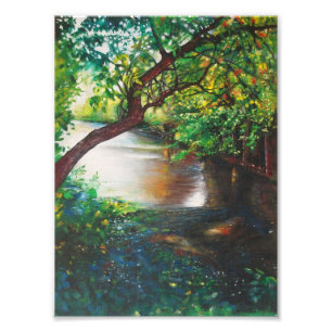 Beautiful Acrylic River Painting Photo Print