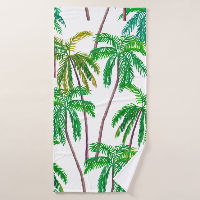 Beautiful acrylic seamless floral summer pattern w bath towel (Bath Towel)