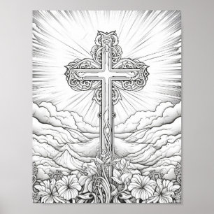 Beautiful Adult Bible Themed Colouring Poster