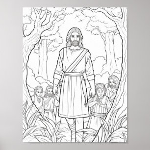 Beautiful Adult Bible Themed Colouring Poster