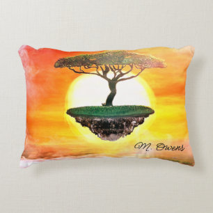 Beautiful African Acacia Tree In Sunset Decorative Cushion