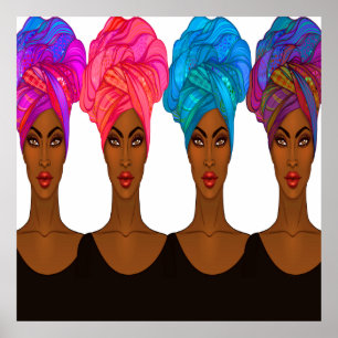 Beautiful African American - Black Woman Poster