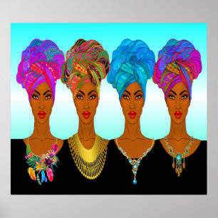 Beautiful African American / Black Women Poster