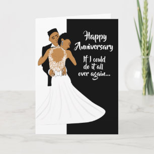 Beautiful African American Couple Anniversary  Thank You Card