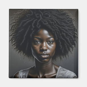 Beautiful African American Woman Ai Art Magnet