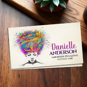 Beautiful African American Woman - Artistic Hair Business Card