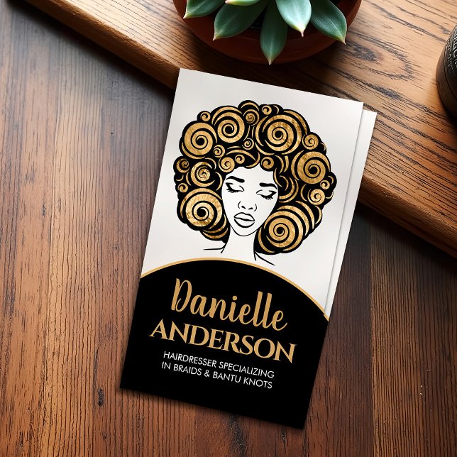 Beautiful African American Woman Silhouette Business Card (Creator Uploaded)