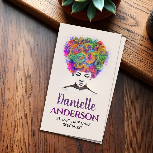 Beautiful African American Woman Silhouette Business Card (Creator Uploaded)