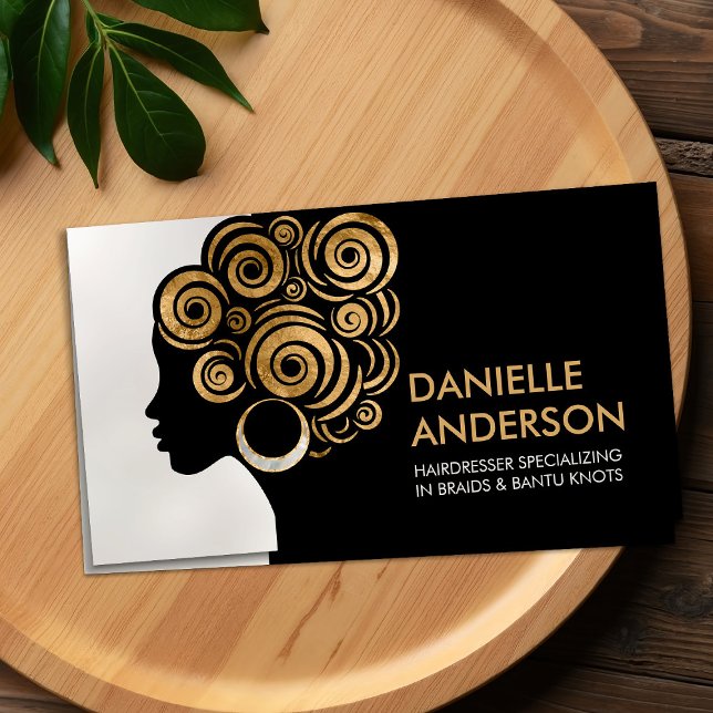 Beautiful African American Woman Silhouette Business Card (Creator Uploaded)