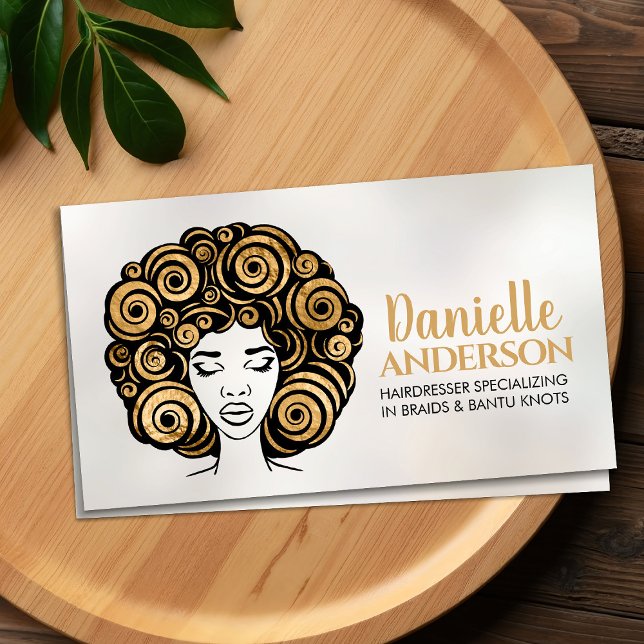 Beautiful African American Woman Silhouette Business Card (Creator Uploaded)