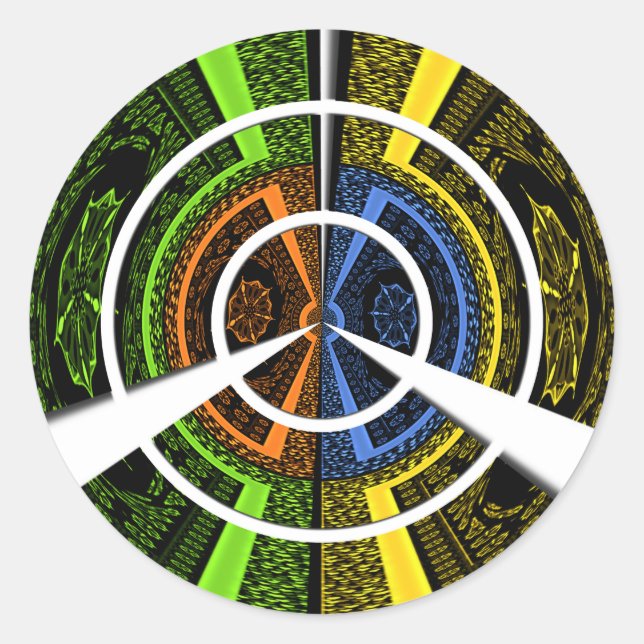 Beautiful African colourful Circular Illustrations Classic Round Sticker (Front)