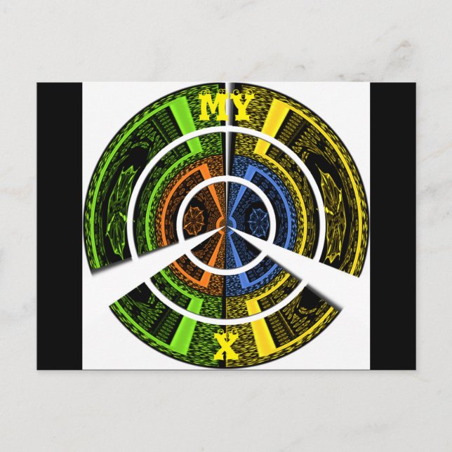 Beautiful African colourful Circular Illustrations Postcard (Front)