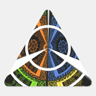 Beautiful African colourful Circular Illustrations Triangle Sticker