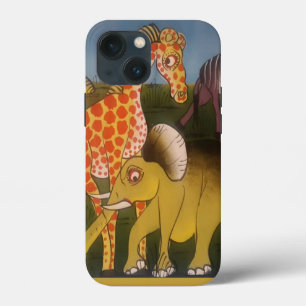 Beautiful African Elephant Giraffe animal safari iPhone 13 Mini Case