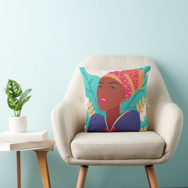Beautiful African Girl Cushion (Chair)