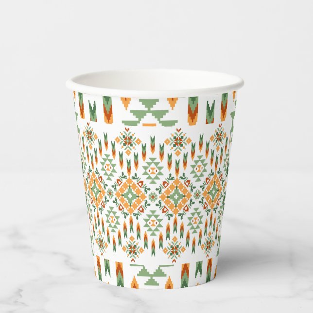 Beautiful African Knitted Pattern Paper Cups (Front)