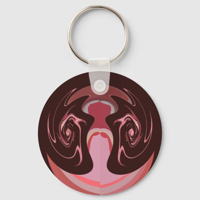Beautiful African Maroon Motif Print Design Key Ring (Front)