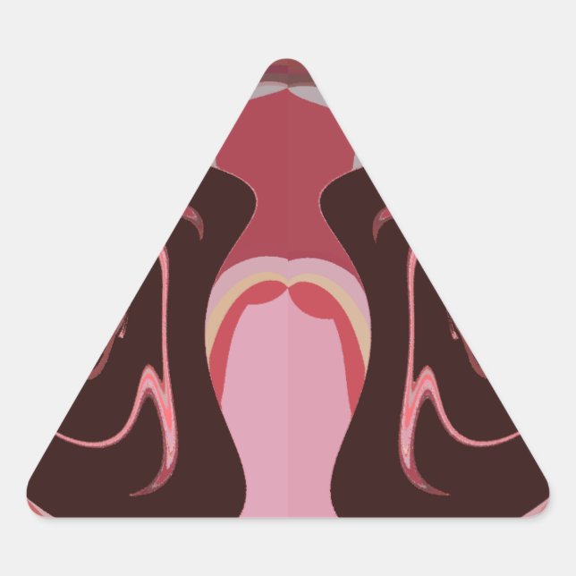 Beautiful African Maroon Motif Print Design Triangle Sticker (Front)