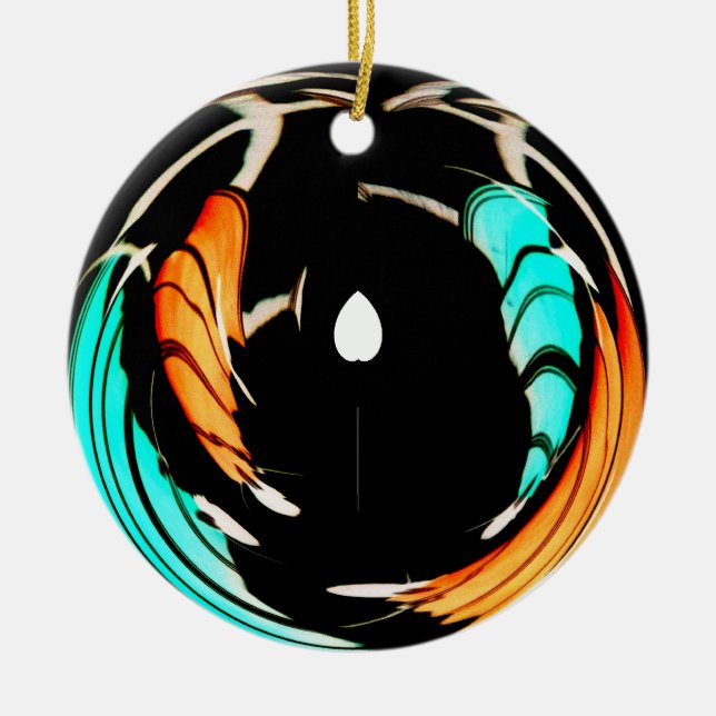 Beautiful African Motif Art Print Ceramic Tree Decoration (Front)