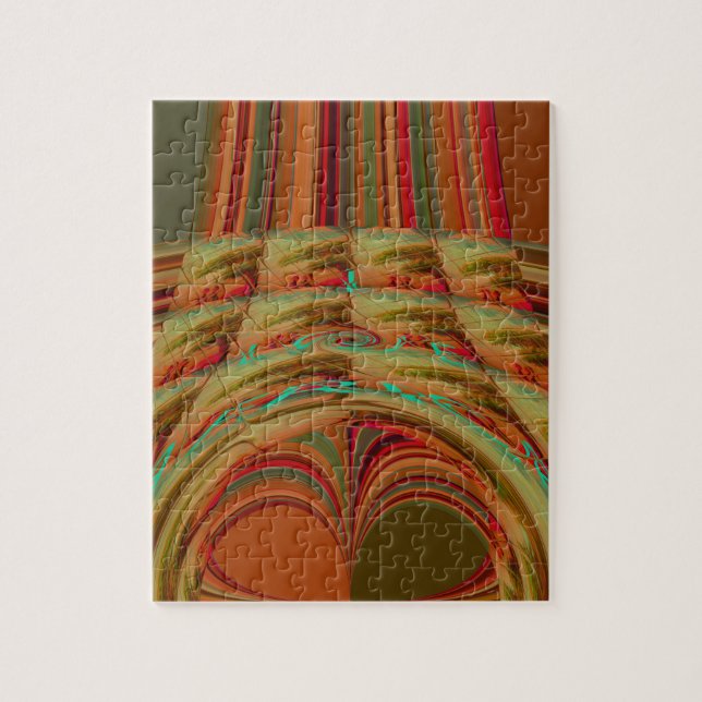 Beautiful African Traditional Golden Brown Motif  Jigsaw Puzzle (Vertical)