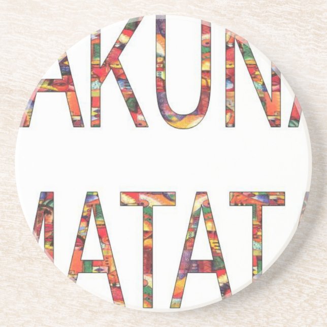 Beautiful African Vintage Colors Hakuna Matata Art Coaster (Front)