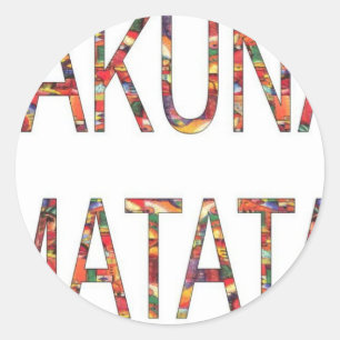 Beautiful African Vintage Colours Hakuna Matata Ar Classic Round Sticker