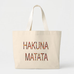 Beautiful African Vintage Colours Hakuna Matata Ar Large Tote Bag
