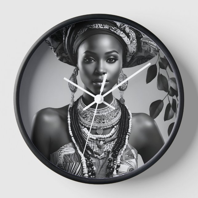 Beautiful African woman Clock (Front)