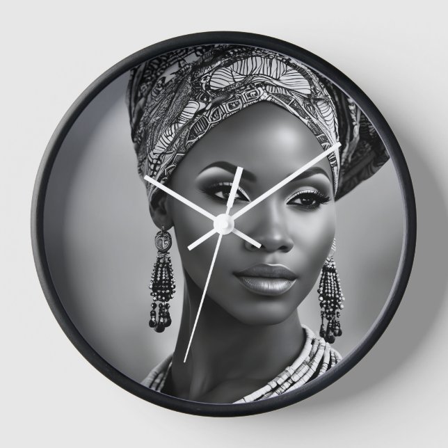 Beautiful African woman Clock (Front)