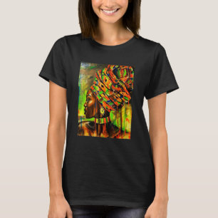 Beautiful African Woman  Kente Pattern  African Ar T-Shirt