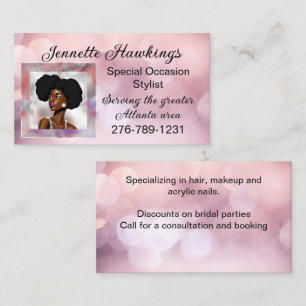 Beautiful African Woman Pink  Business Card
