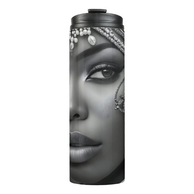 Beautiful African woman Thermal Tumbler (Front)